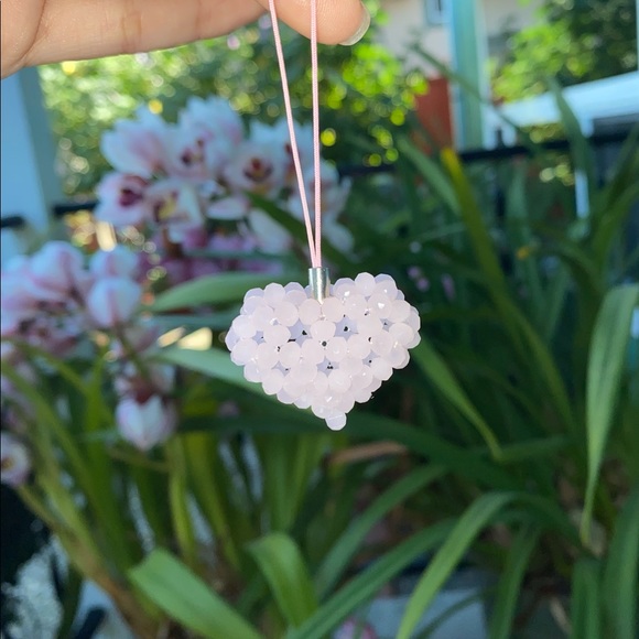 Crystal Bead Heart Keychains - Picture 2 of 5
